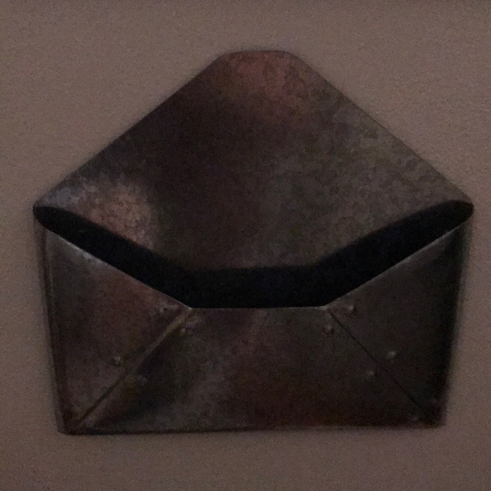 Silver envelope wall decor